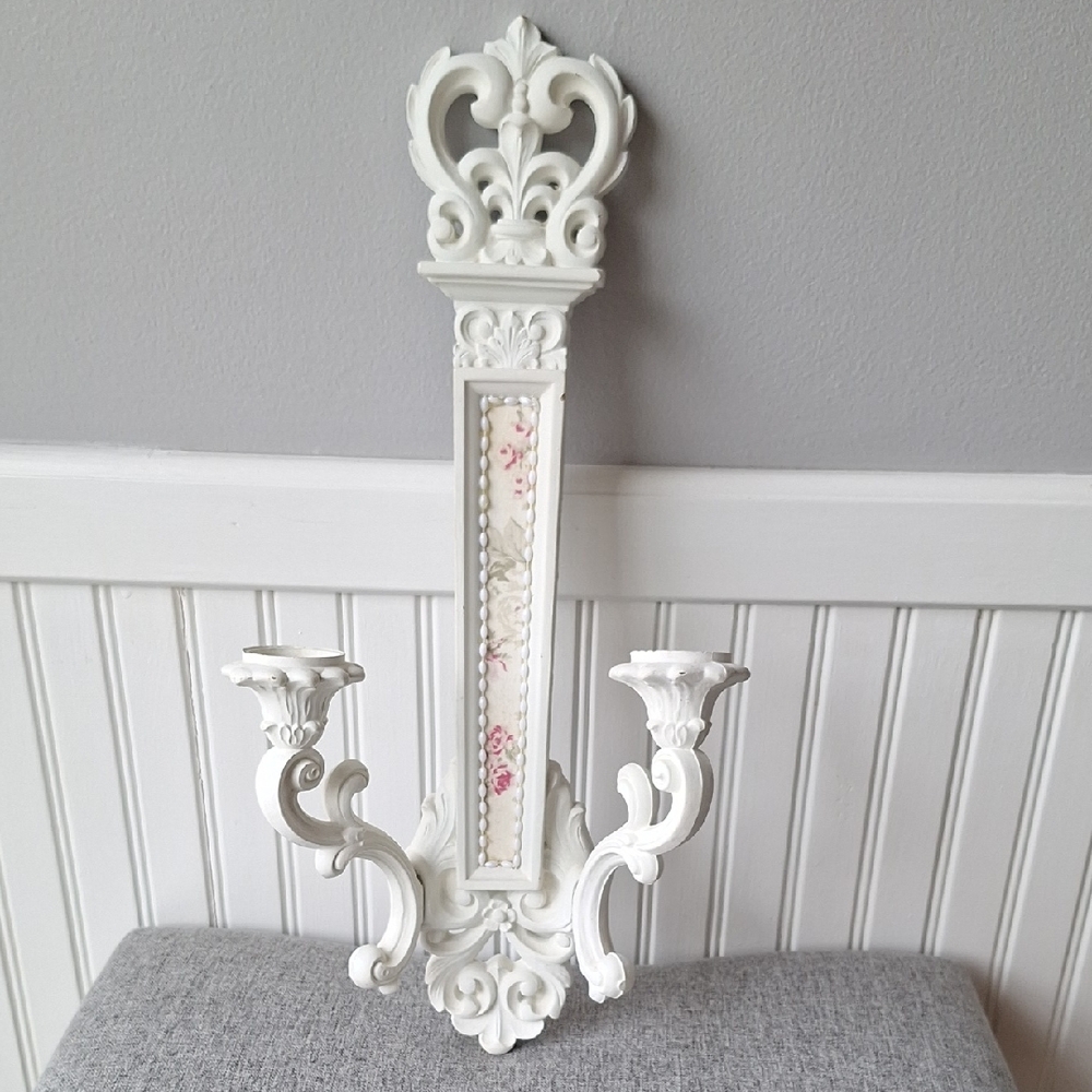 Ornate White Wall Sconce
